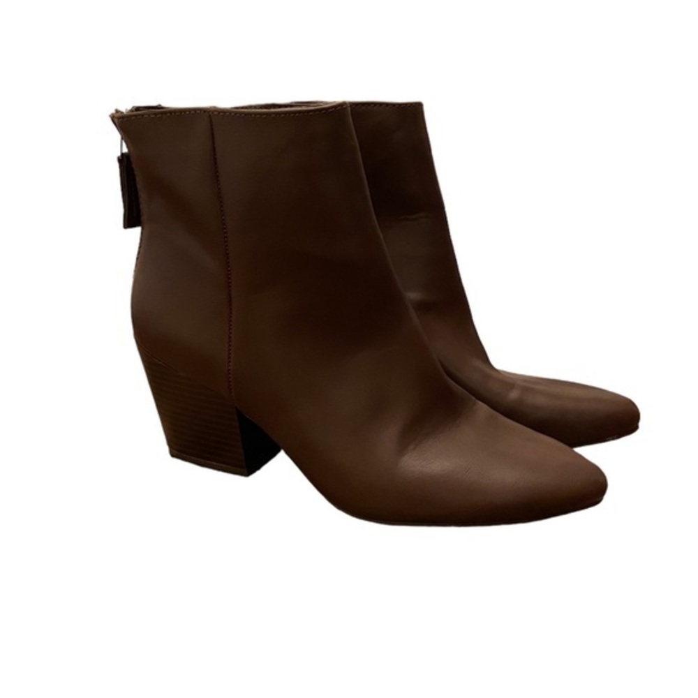 A New Day Shoes Faux Leather Zipper Back Booties